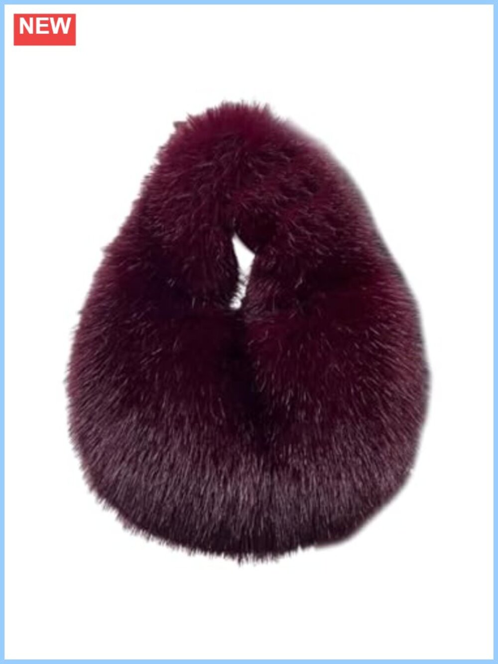 Women's Faux Fox Fur Fuzzy Dumpling Handbag Plush Underarm Tote Bag Y2K